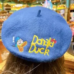超美品 ディズニー ドナルドダック ベレー帽　帽子 刺繍 パルパルーザ