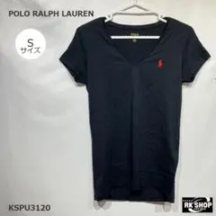POLO RALPH LAUREN Vネック Tシャツ ポニー刺繍 ブラック Sのサムネイル