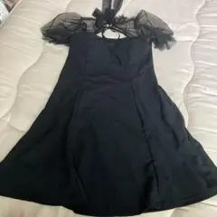 フリル付きブラックミニワンピース ハロウィン ウェンズデー 11Y