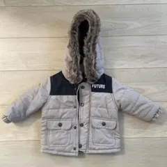 【美品】ベージュ フード付き コート 80サイズ