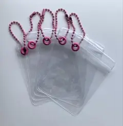 キャンディバッグ5枚6㎝×8㎝【ピンク】チェーンボール付き