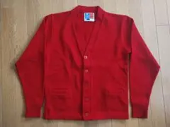 SCHOOL APPAREL レッド レタードカーディガン ヴィンテージ