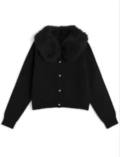 ファーティペット付きカーディガン[fo2194]