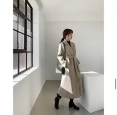 ストラップ付きオープンコート ベージュ