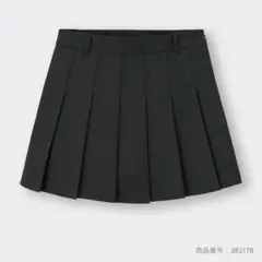 GUインナーパンツ付き プリーツミニスカート ブラック
