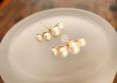 金属アレルギー対応　パールピアス　　　　　　　結婚式　入学式