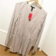 新品未使用タグ付き　forever21 シャツロンパース　ベージュ
