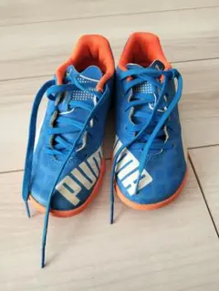PUMA 18cm　サッカートレーニングシューズ 青/オレンジ
