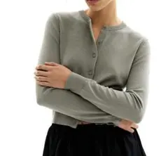 H&M ファインニット カーディガン　ライトカーキグリーン