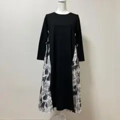 グラニフ　猫　ねこ　ワンピース　ロングワンピース　秋　冬　ブラック　可愛い