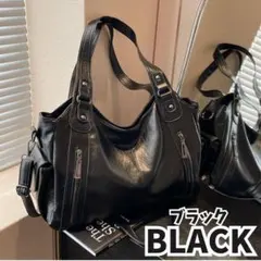 786 2WAY トートバッグ ブラック 黒 ショルダーバッグ ヴィンテージ調 