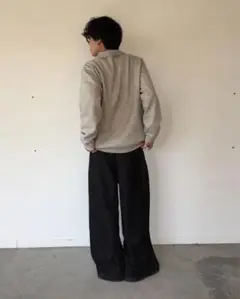 nugu タック入りデニムワイドスラックス