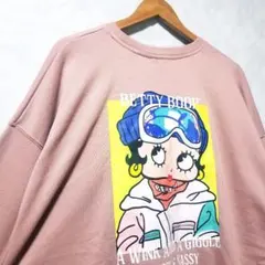 新品　BettyBoop　可愛い　ベティ　トレーナー　大きいサイズ　6L　ピンク