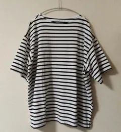 無印良品 ボートネック 半袖ボーダーT ホワイト/ブラック