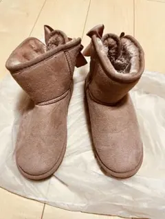 【SALE】a.v.v リボン付きフェイクムートブーツ　ピンク22cmのサムネイル