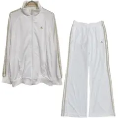 タグ付きadidas セットアップ　ジャージ　 ホワイト ゴールドライン L