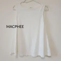 MACPHEE コットンフレアノースリーブトップス