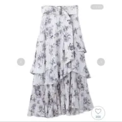 SNIDEL Sustainableプリントプリーツティアードスカート 0