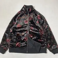 CAMBIO リバーシブル スタンドカラージャケット ベロア 花柄