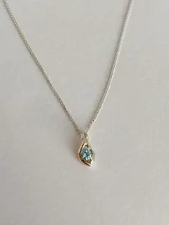 【4℃】K10×SILVER アクアマリンネックレス✧*。