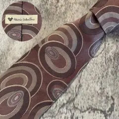 AN607 Mario Valentino ブラウン シルク ネクタイ