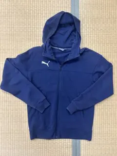 PUMA フード付きジップアップパーカー S ネイビー