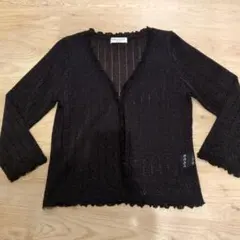 【美品】KUMIKYOKU ブラックラメ カーディガン レース フォーマルにも♪
