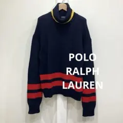 POLO RALPH LAUREN ボーダー タートルネック ニット コットン