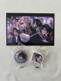 鬼滅の刃　OP/ED場面写ポストカード 柱稽古編・くら寿司　缶バッジ　消しゴム