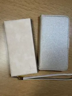 iPhone SE ケース ピンク系ゴールド　ベージュ手帳型 2個 ＋おまけ