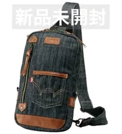 【新品】EDWIN ポケット付きデニムバッグ ボディブラック（ボディバッグ）