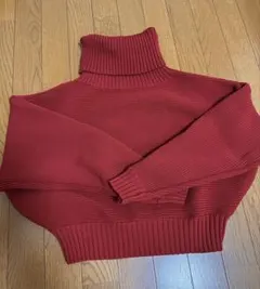 最終お値下げ 【美品】MURUA 赤タートルネック ドルマンクロップド丈