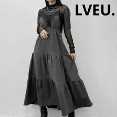 タグ付き＊LVEU. ラブユ　レースデザイン ティアードキャミソールワンピース