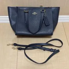 【訳あり】コーチ　2wayショルダーバッグ　ネイビー