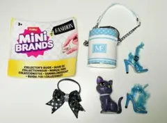 ミニブランズファッションシリーズ3 ブルーバケットパース 猫 リボン ハイヒール