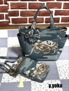 トートバッグ❤️スマホショルダー❤️セット！モスリンの新品反物です。縁起和柄が可愛い