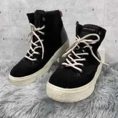 SKECHERS スケッチャーズ 厚底 ハイカット25 黒 スエード