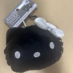 ハローキティ　カラビナ付きファスナーマスコット　モノクロ