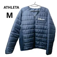 ATHLETA ネイビー キルティング ジャケット ジャンバー メンズ M