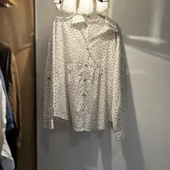 mysty woman ドット柄 長袖シャツ ホワイト Mのサムネイル