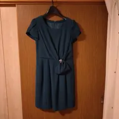 【美品】ティール色 パーティードレス