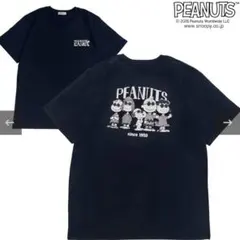 スヌーピー Tシャツ LL PEANUTS GANG バックプリント ネイビー