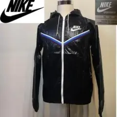 NIKE ナイキ★フロントジップ ナイロン パーカー ブラック Mサイズ