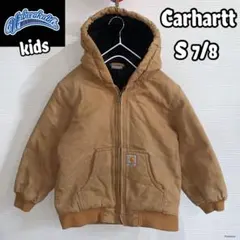 ✨美品✨革タグ!!Carharttアクティブジャケット☆130キッズ☆ブラウン カーハート/アクティブジャケット/YYJ130/キッズXL/ブラウンの
