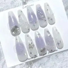 お急ぎ便A ネイルチップ 量産型 韓国 現品 ちゅるん 推し活 オタク 地雷 白 ネイルチップ 現品 オーダー ちゅるん 韓国 量産型 地雷 チーク 紫 白