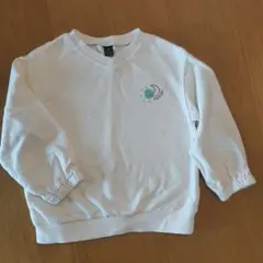 【着用数回】モイモルン ホワイト Vネック トレーナー 100サイズ