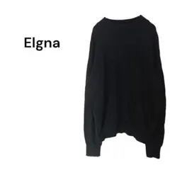 Elgna ブラック ニットセーター 長袖 M シンプル 使用感あり