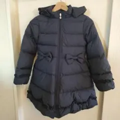 メゾピアノネイビー リボン付きダウンコート