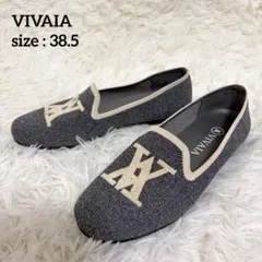 【極美品】希少 試し履きのみ VIVAIA フラットシューズ ロゴデザイン