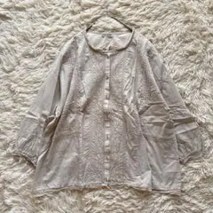 サマンサモスモス SM2 ピンタック レース ブラウス 7分袖